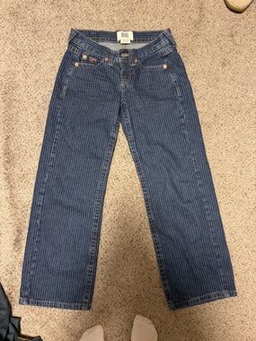 BDG Women's Blue Pinstripe Wide Leg Jeans